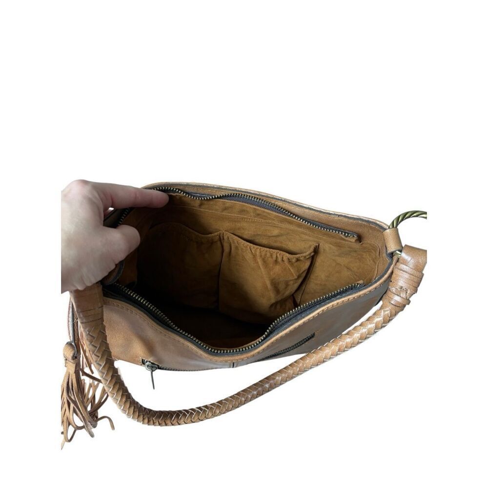 PATRICIA NASH Castelli woven leather shoulder hobo bag BROWN - Picture 6 of 10